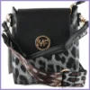 Állatmintás merev válltáska, műbőr, fekete párduc lupusbag-hu 1