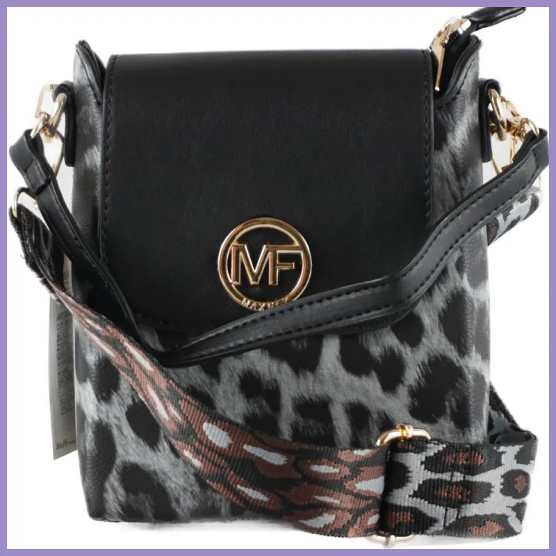 Állatmintás merev válltáska, műbőr, fekete párduc lupusbag-hu 1