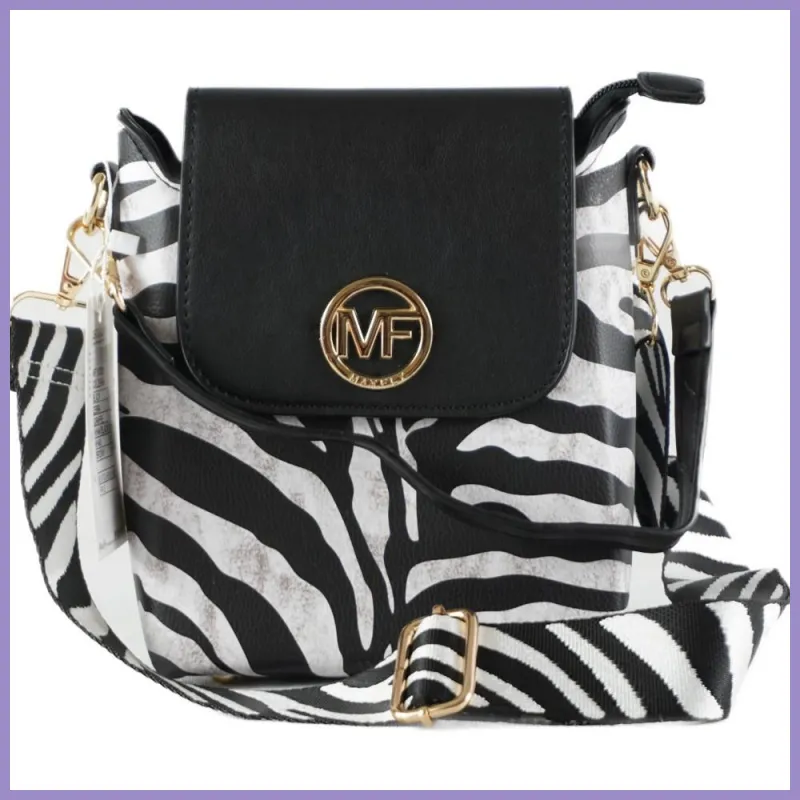 Állatmintás merev válltáska, műbőr, zebra lupusbag-hu 1