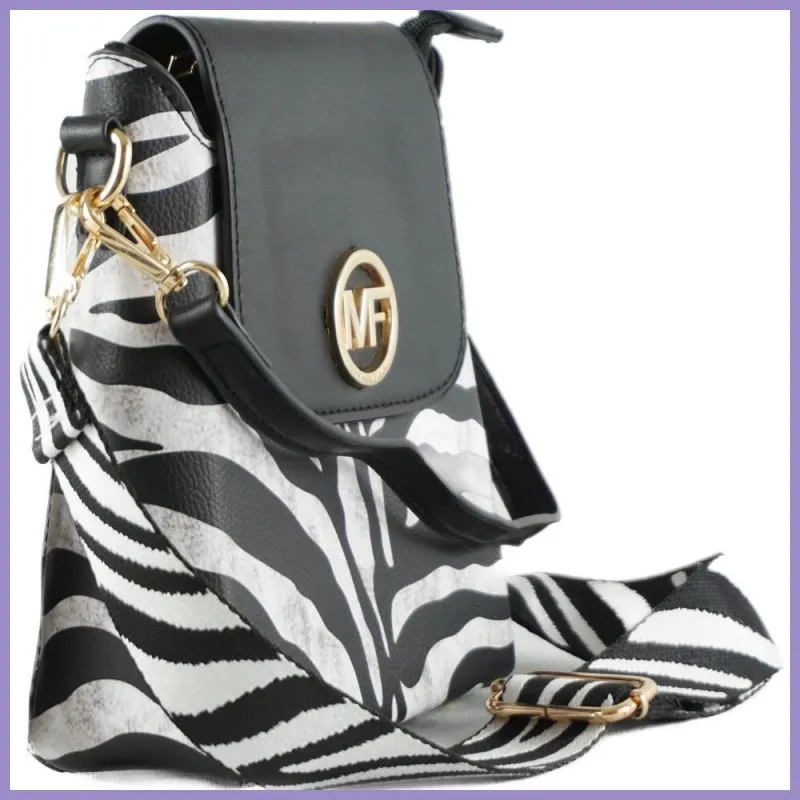 Állatmintás merev válltáska, műbőr, zebra lupusbag-hu 2