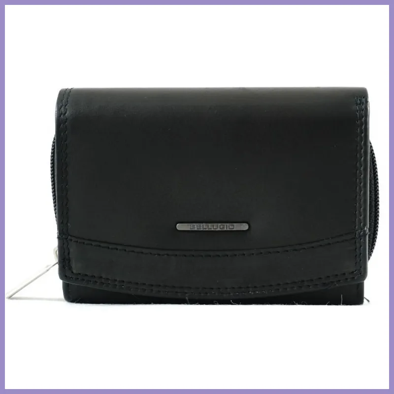 Bellugio férfi pénzárca, bőr, fekete lupusbag-hu 1