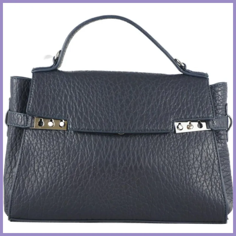 Bővíthető női kézitáska, műbőr, kék lupusbag-hu 1