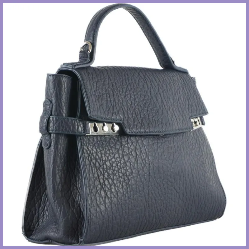 Bővíthető női kézitáska, műbőr, kék lupusbag-hu 2