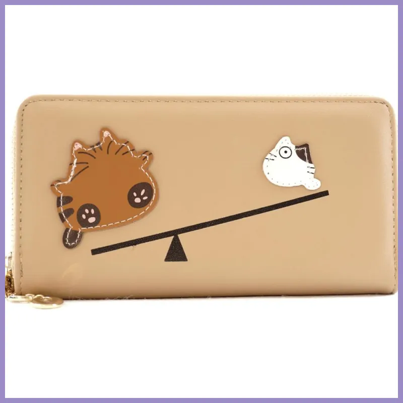 Cicás női pénztárca libikókás, műbőr, khaki lupusbag-hu 1