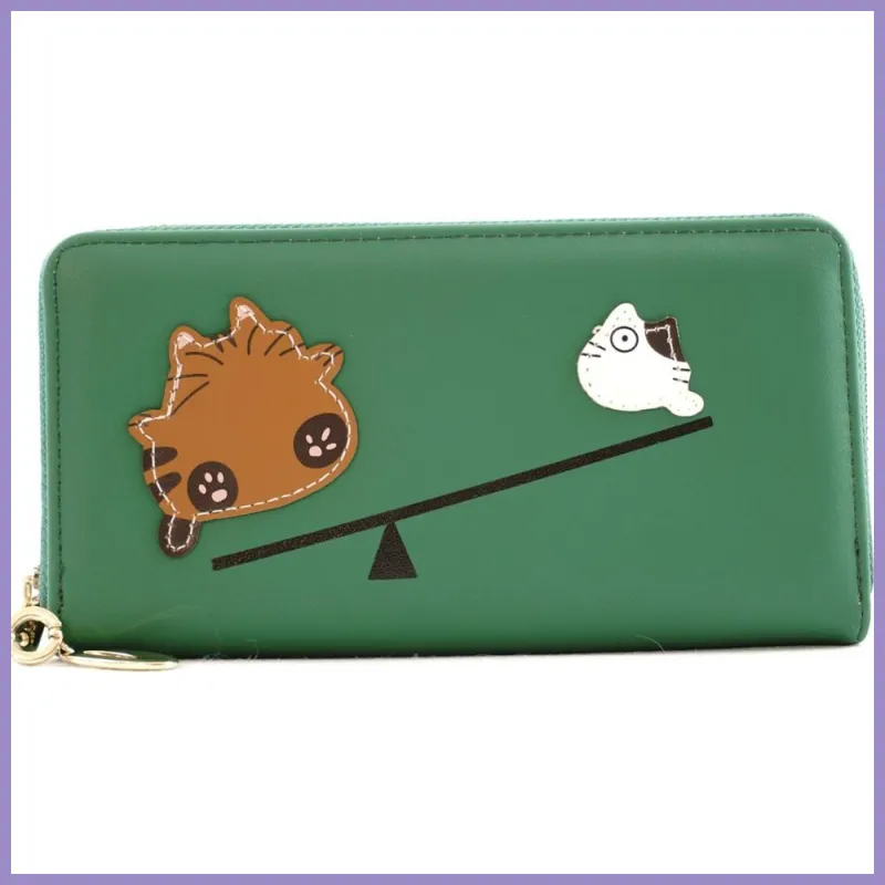 Cicás női pénztárca libikókás, műbőr, zöld lupusbag-hu 1