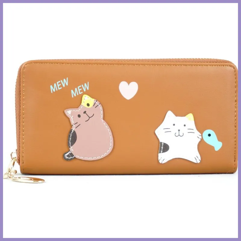 Cicás női pénztárca MEW MEW, műbőr, barna lupusbag-hu 1