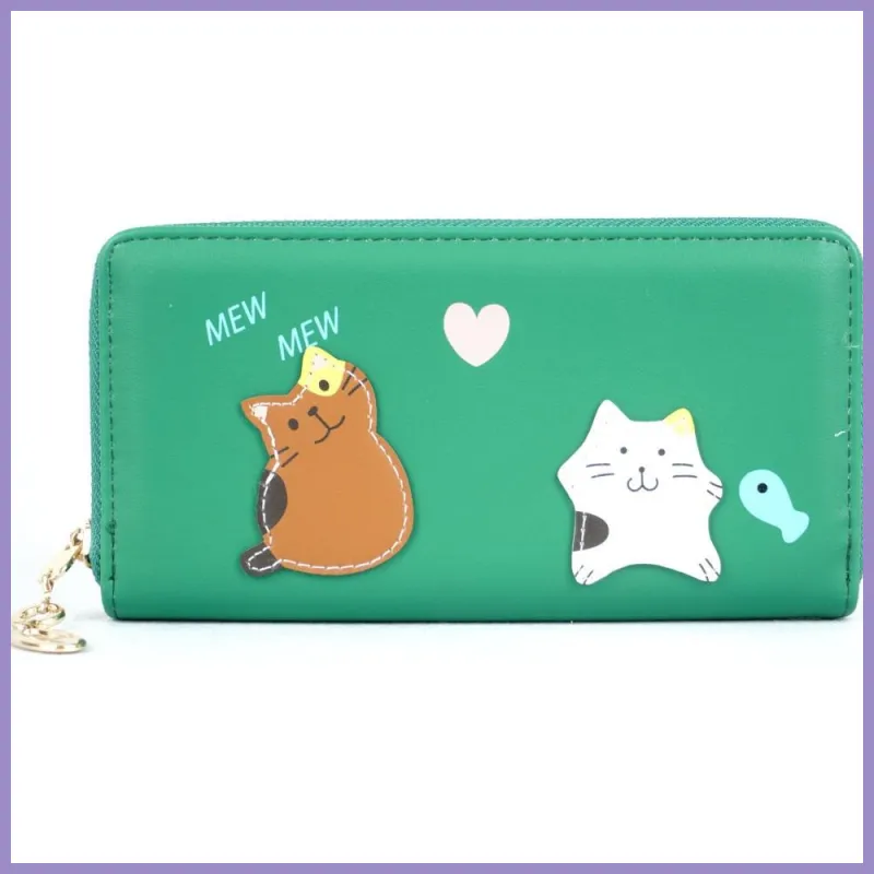 Cicás női pénztárca MEW MEW, műbőr, zöld lupusbag-hu 1