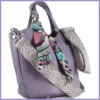 Csinos női kézitáska szalaggal, műbőr, lila lupusbag-hu 2