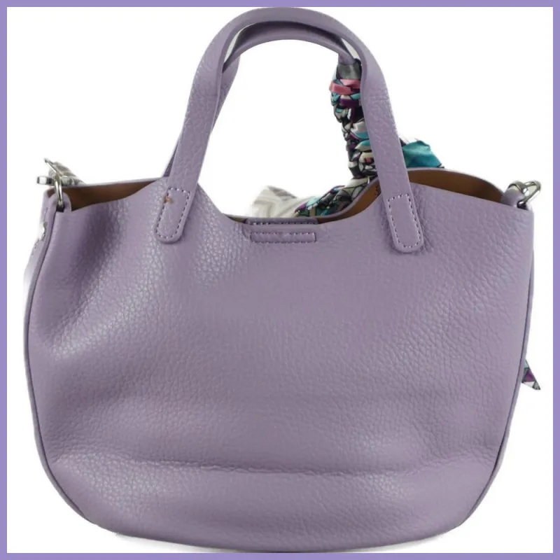 Csinos női kézitáska szalaggal, műbőr, lila lupusbag-hu 3