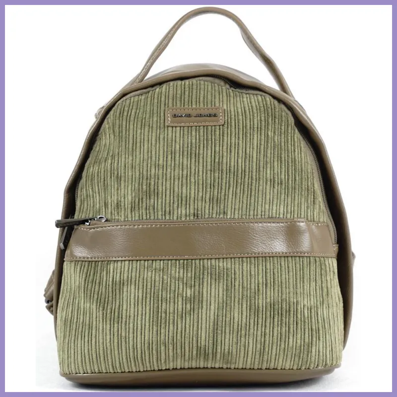 David Jones női hátitáska kordbársony, khaki lupusbag-hu 1