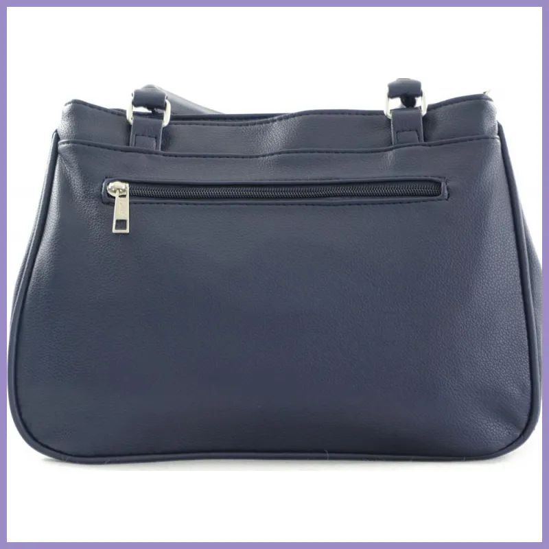 Duplarekeszes női kézitáska, műbőr, kék lupusbag-hu 3