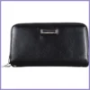 Duplarekeszes női pénztárca felirattal, műbőr, fekete lupusbag-hu 1