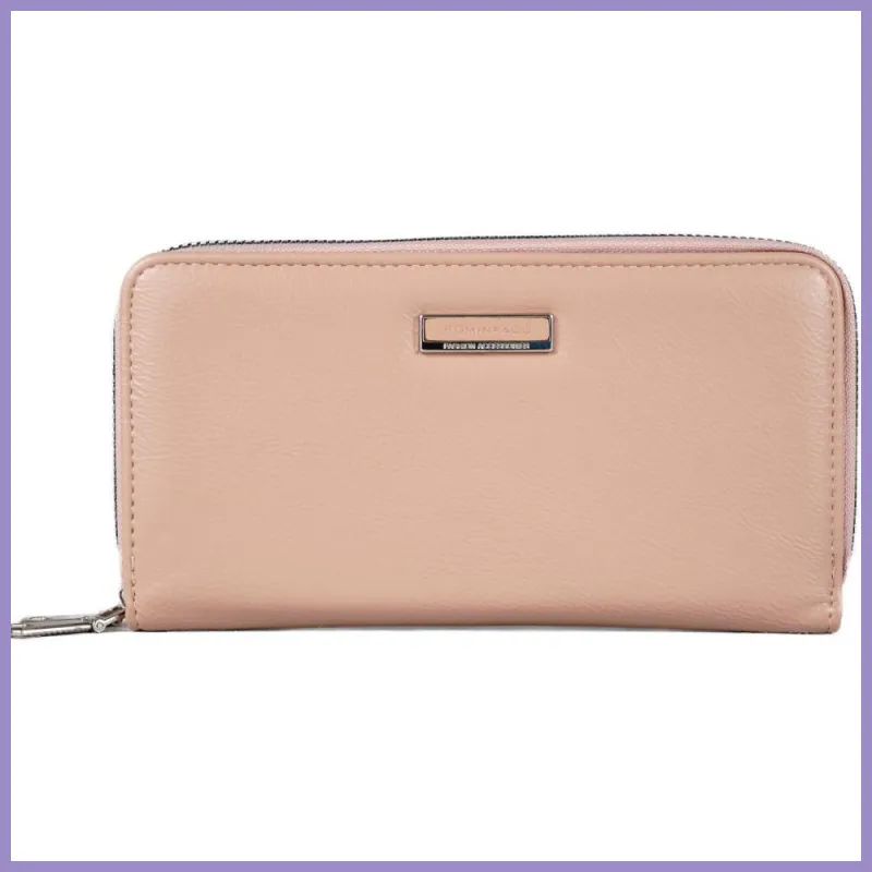 Duplarekeszes női pénztárca felirattal, műbőr, rózsaszín lupusbag-hu 1