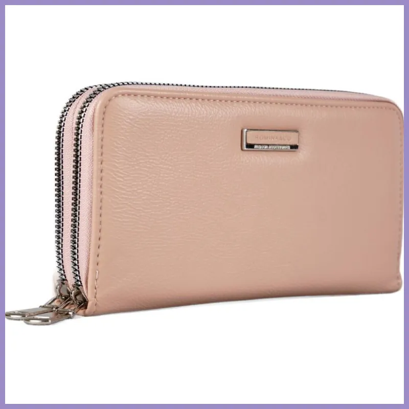 Duplarekeszes női pénztárca felirattal, műbőr, rózsaszín lupusbag-hu 2