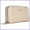 Duplarekeszes női pénztárca felirattal, műbőr, világosbarna lupusbag-hu 2