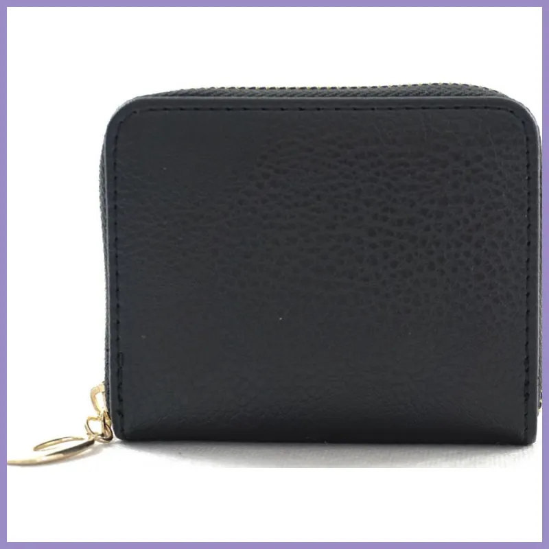 Egyszerű női pénztárca, műbőr, fekete lupusbag-hu 1