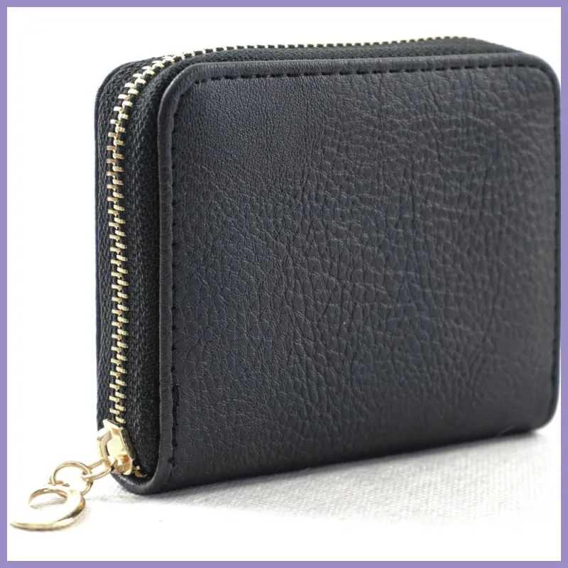 Egyszerű női pénztárca, műbőr, fekete lupusbag-hu 2