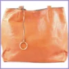 Egyszerű női válltáska karikával, műbőr, narancssárga lupusbag-hu 2
