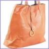 Egyszerű női válltáska karikával, műbőr, narancssárga lupusbag-hu 3