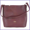 Egyszínű női vlltáska karikás füllel, rostbőr, bordó lupusbag-hu 1