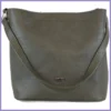 Egyszínű női vlltáska karikás füllel, rostbőr, szürke lupusbag-hu 1