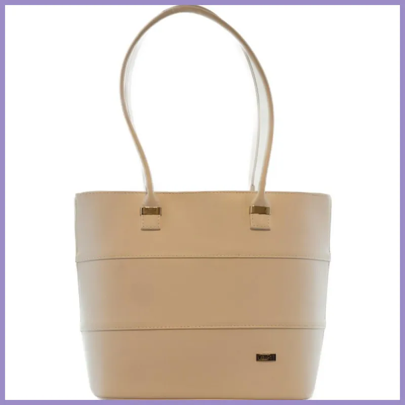 Elegáns női válltáska, elején sávokra osztott, rostbőr, fehér lupusbag-hu 1