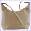 Elegáns oldaltáska gyűrt anyagból, műbőr, bézs lupusbag-hu 1