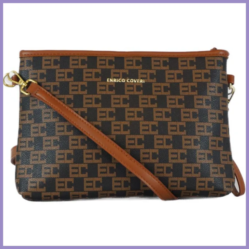 Enrico Coveri keresztpántos kistáska, műbőr, fekete lupusbag-hu 1