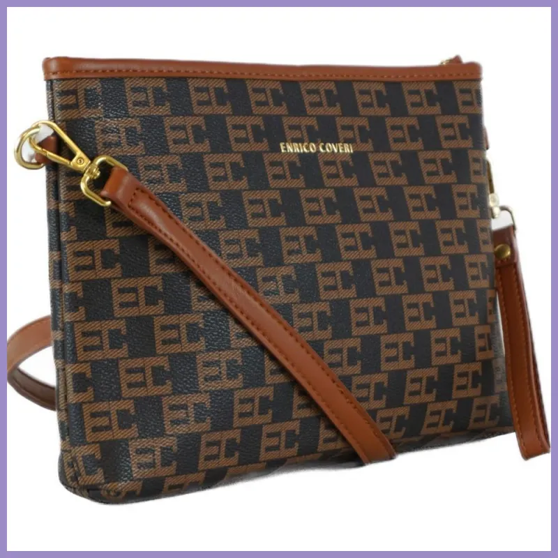 Enrico Coveri keresztpántos kistáska, műbőr, fekete lupusbag-hu 2