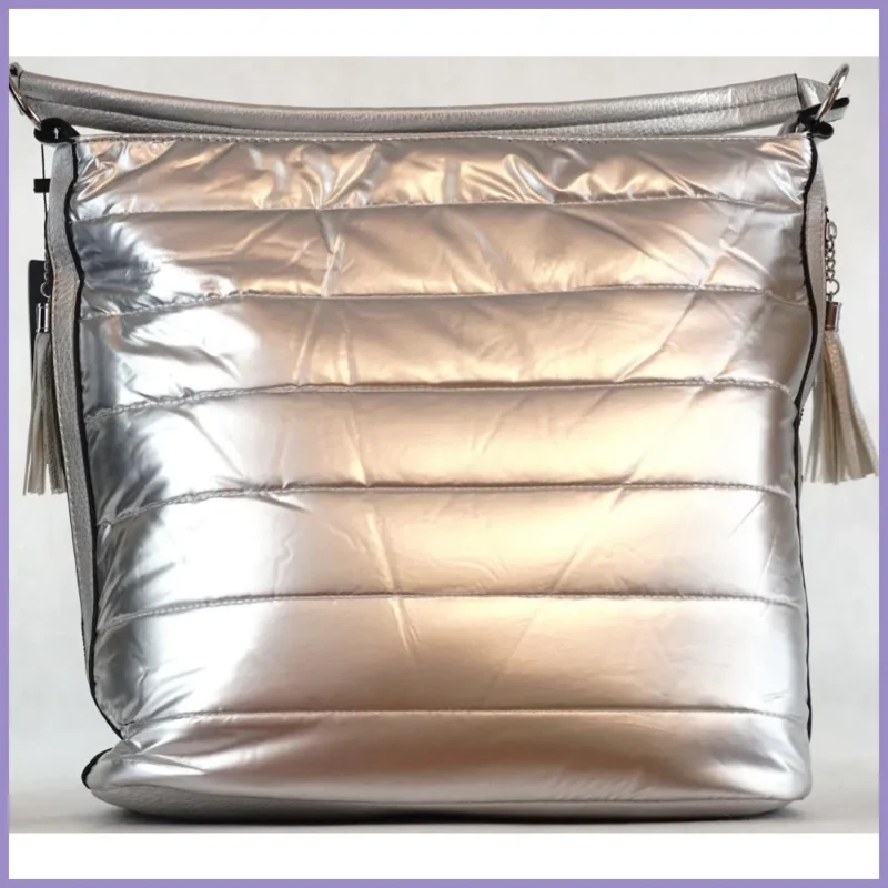 Ezüst shopper táska