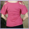 Fodros ujjú női póló, rózsaszín lupusbag-hu 3