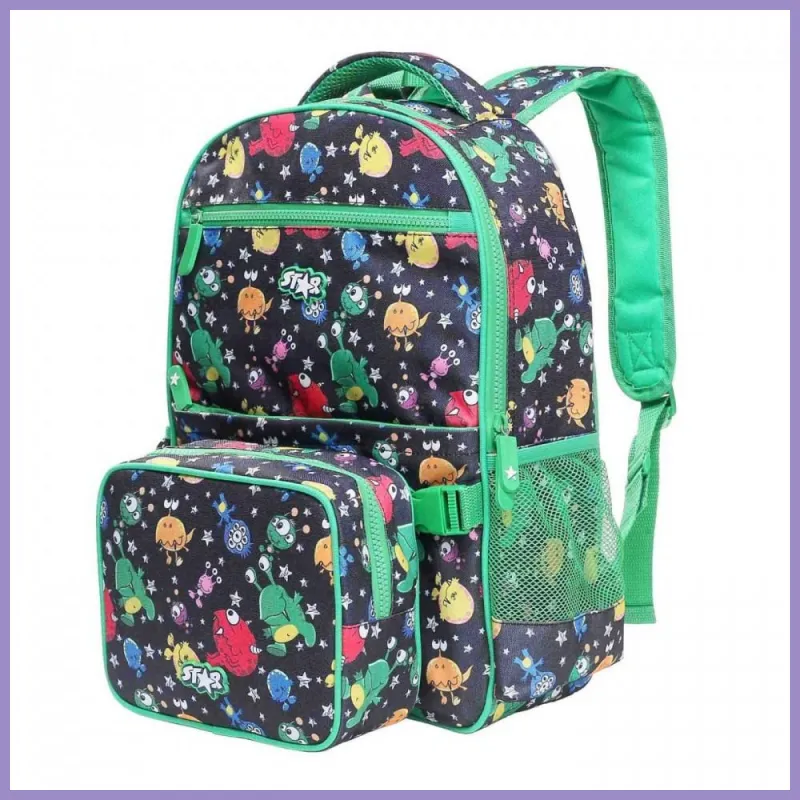 Gyerekhátizsák alien, poliészter, fekete lupusbag-hu 1