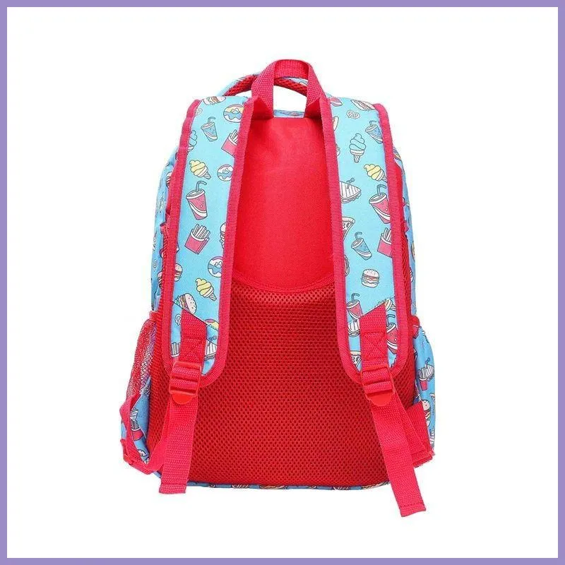 Gyerekhátizsák hamburgeres, poliészter, világoskék lupusbag-hu 3