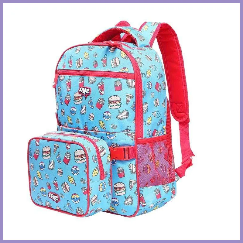 Gyerekhátizsák hamburgeres, poliészter, világoskék lupusbag-hu 4