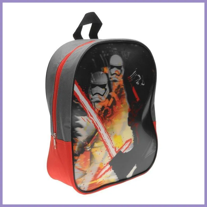 Gyerekhátizsák Star Wars motívummal, poliészter, szürke/piros lupusbag-hu 1