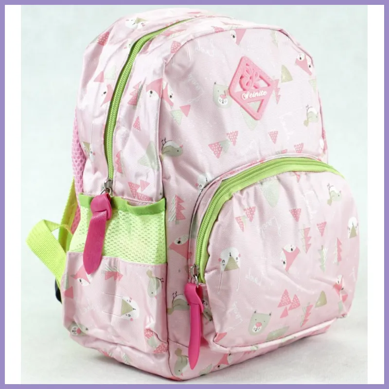 Gyerektáska kisállatos mintával, poliészter, rosé lupusbag-hu 2