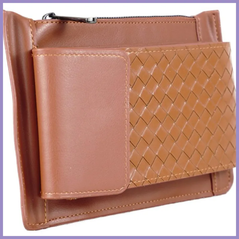 Keresztpántos kistáska telefontartóval, műbőr, barna lupusbag-hu 2