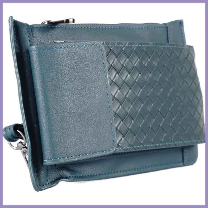 Keresztpántos kistáska telefontartóval, műbőr, kék lupusbag-hu 2