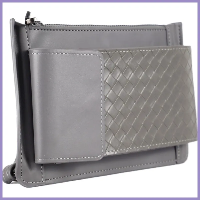 Keresztpántos kistáska telefontartóval, műbőr, szürke lupusbag-hu 2