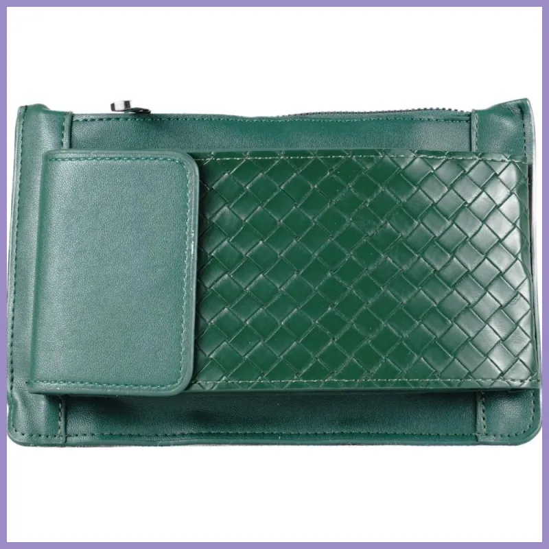 Keresztpántos kistáska telefontartóval, műbőr, zöld lupusbag-hu 1