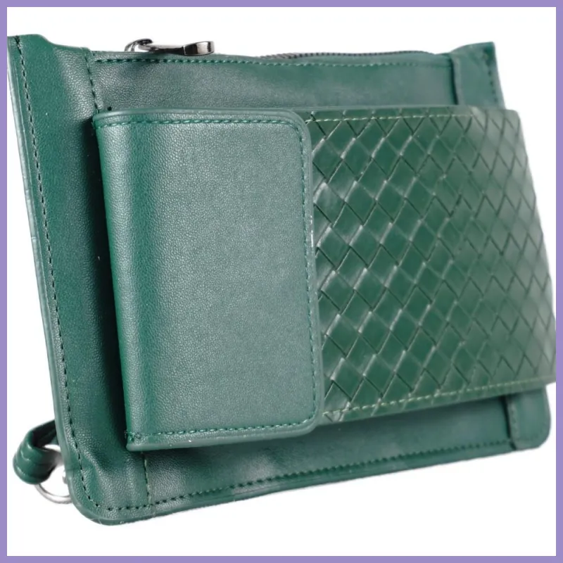 Keresztpántos kistáska telefontartóval, műbőr, zöld lupusbag-hu 2