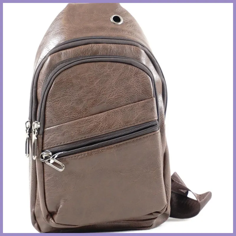 Keresztpántos táska bőr hatású műbőr, barna lupusbag-hu 1