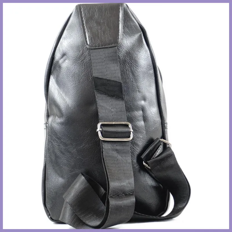 Keresztpántos táska bőr hatású műbőr, fekete lupusbag-hu 3