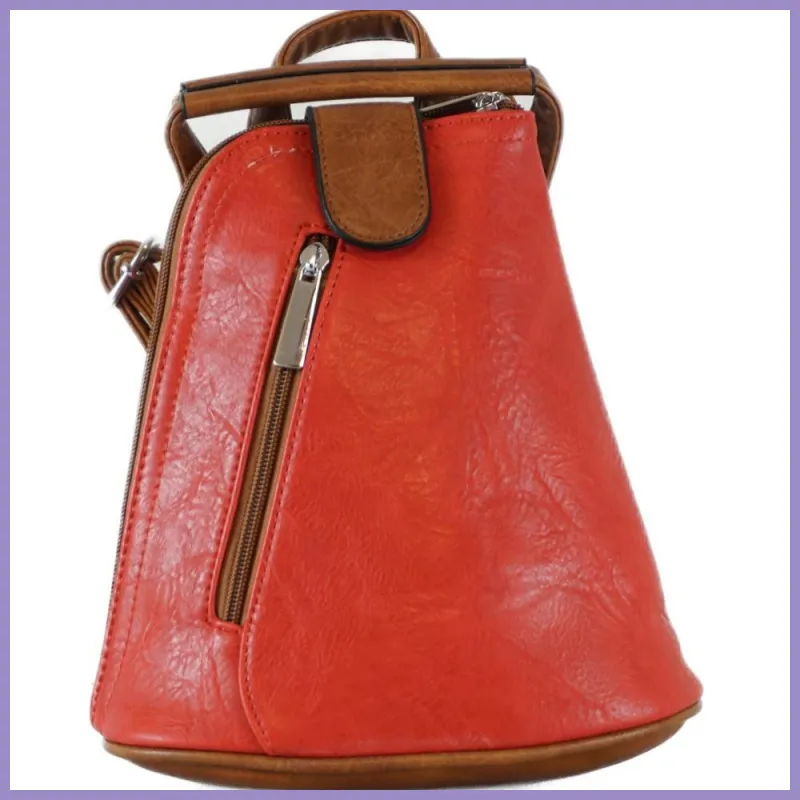 Kicsi hátitáska (válltáskaként is hordható), műbőr, piros lupusbag-hu 1