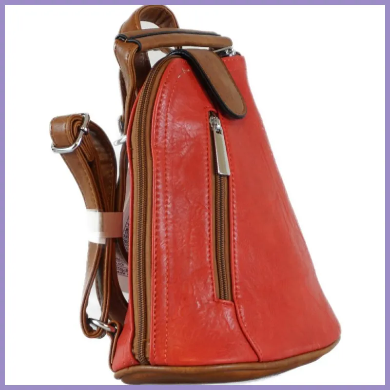 Kicsi hátitáska (válltáskaként is hordható), műbőr, piros lupusbag-hu 2