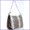 Kígyóbőrmintás láncos női kézitáska, műbőr, bézs lupusbag-hu 2