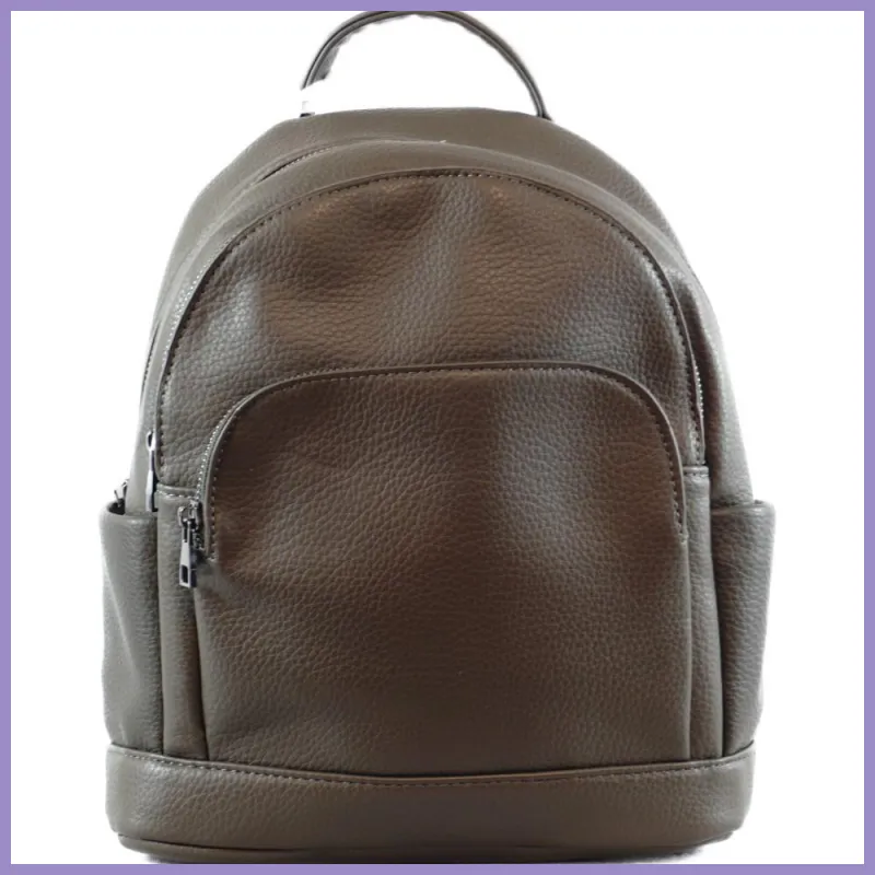 Klasszikus női hátitáska zsebekkel, műbőr, zöld lupusbag-hu 1