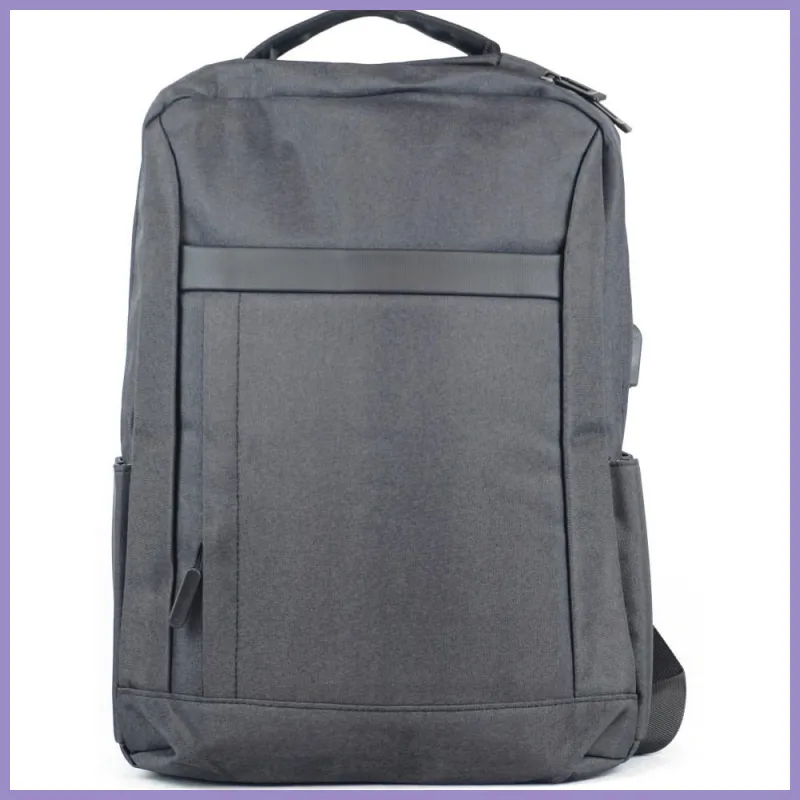 Laptop hátitáska, poliészter, fekete, utazó hátizsák lupusbag-hu 1