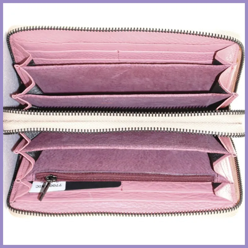 Lorenti duplarekeszes női bőr pénztárca, rózsaszín lupusbag-hu 4