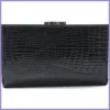 Lorenti női bőr pénztárca kígyóbőr mintával, fekete lupusbag-hu 3